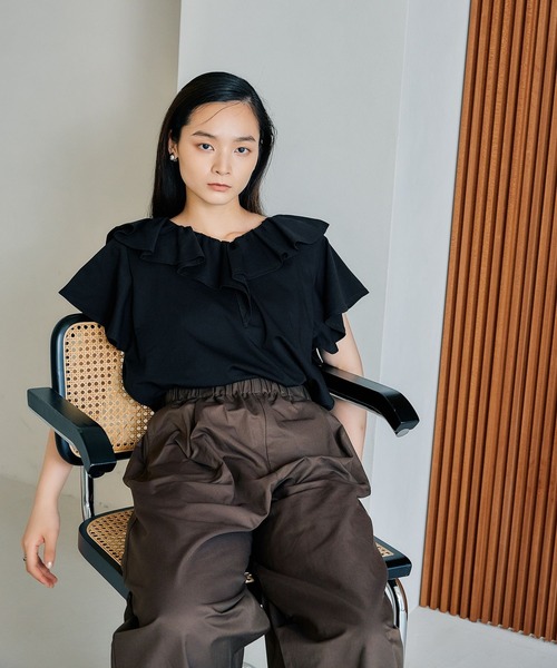 LEPSIM tシャツ フリル襟デザインプルオーバー 570924