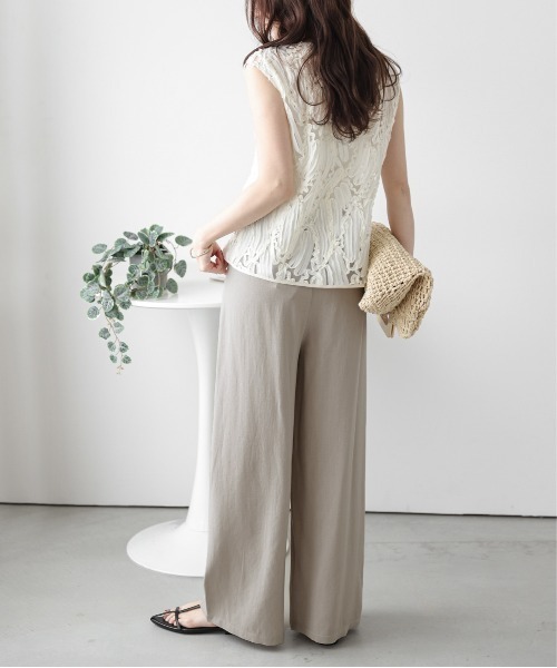 Lajour ワイドパンツ パンツ 「日本製」美シルエットワイドパンツ