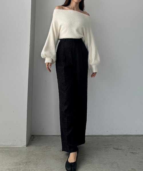 「Louere」 スラックス MEDIUM アイボリー レディース_画像5