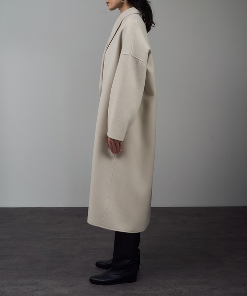 チェスターコート レディース Aライン ラシャ ウール 厚手 メルトン
