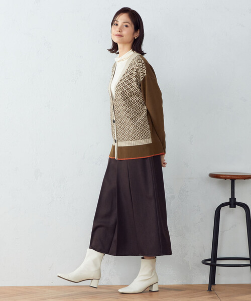 「COMME CA ISM」 ニットカーディガン LARGE ブラウン レディース