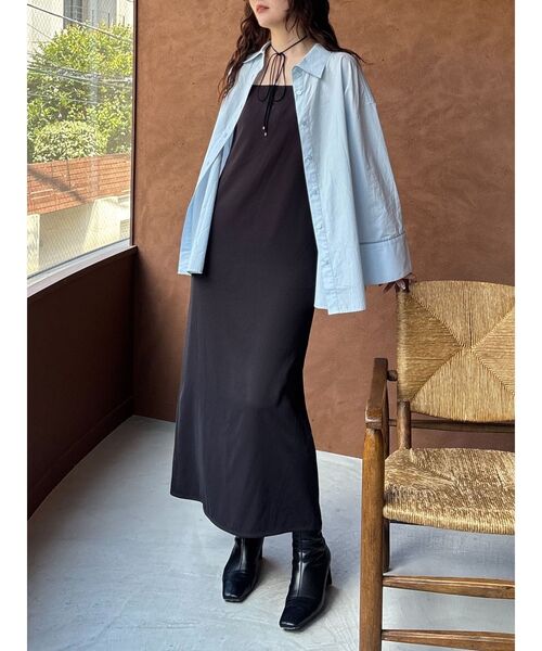 極美品　LAGNAMOON LADYハーフスリーブサテンワンピース（ベージュ） LAGUNAMOON（ラグナムーン） ワンピース ドロップディティールサテン
