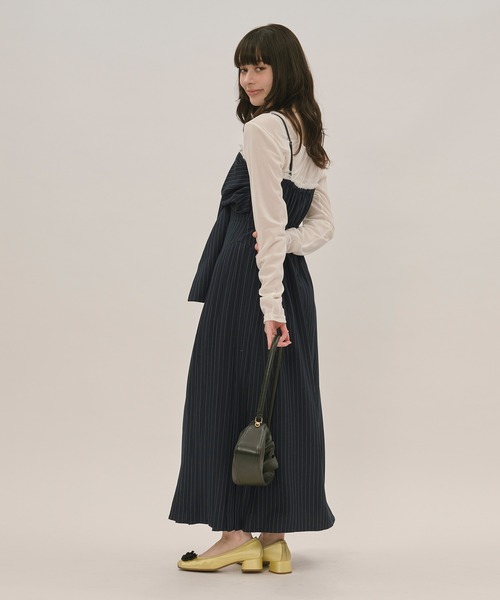 MILK リボン　ストライプ　ワンピース　ブラック Ribbon Tie OP - MILK MILKBOY OFFICIAL ONLINE SHOP | milk inc.