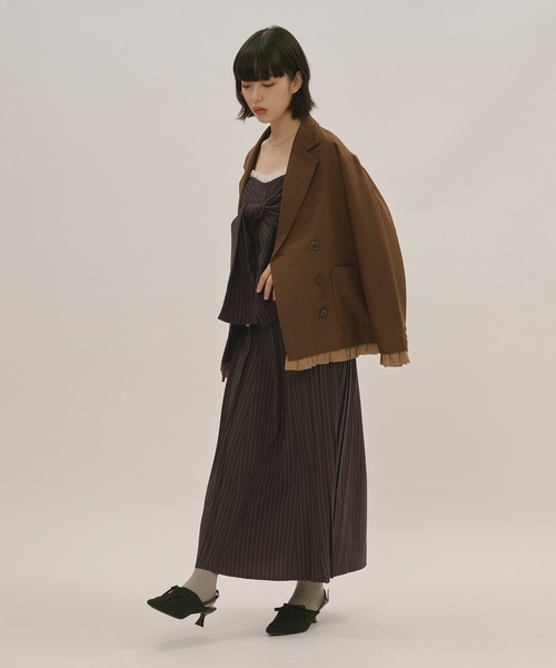 loin nuit ワンピース ribbon striped cami onepiece / リボン