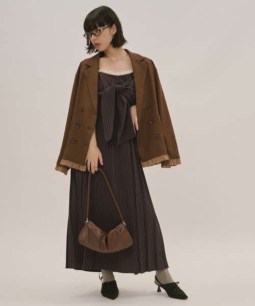 loin nuit ワンピース ribbon striped cami onepiece / リボン