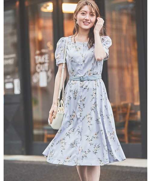 LAISSE PASSE（レッセパッセ） 半袖ワンピース 38 ブルー レディース