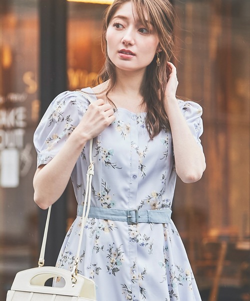 LAISSE PASSE（レッセパッセ） 半袖ワンピース 38 ブルー レディース