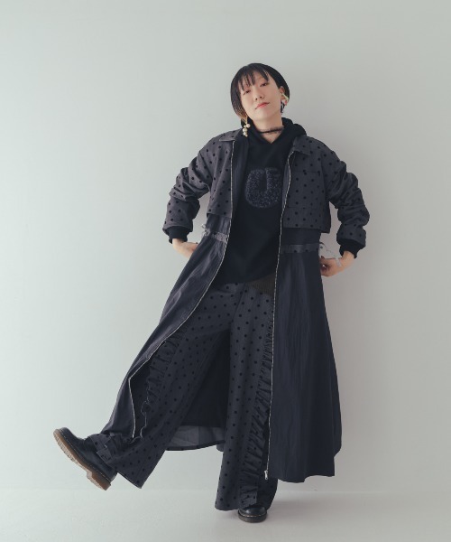 ワンピース フロッキードットzipperジャケットワンピース | unica | 09
