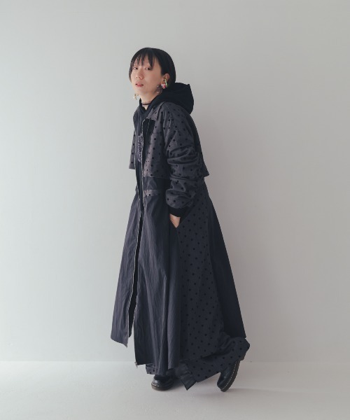 ワンピース フロッキードットzipperジャケットワンピース | unica | 10