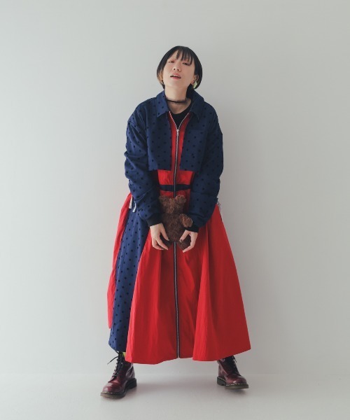 ワンピース フロッキードットzipperジャケットワンピース | unica | 11
