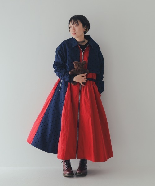 unica（ユニカ） ワンピース フロッキードットzipperジャケット