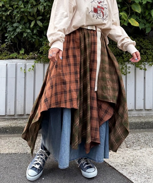 DOUBLE NAME（ダブルネーム） スカート ランダムチェックイレヘム