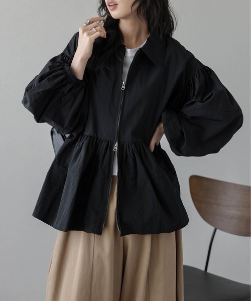 ブルゾン アウター Wジップペプラムブルゾン レディース : ZOZOTOWN
