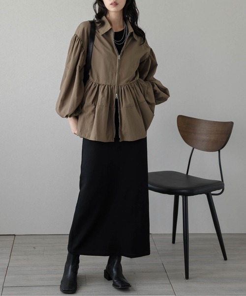 ブルゾン アウター Wジップペプラムブルゾン レディース : ZOZOTOWN