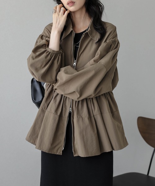 ブルゾン アウター Wジップペプラムブルゾン レディース : ZOZOTOWN