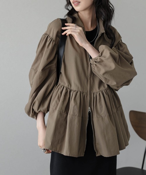 ブルゾン アウター Wジップペプラムブルゾン レディース : ZOZOTOWN