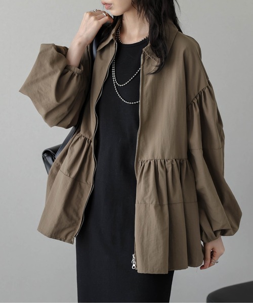 ブルゾン アウター Wジップペプラムブルゾン レディース : ZOZOTOWN