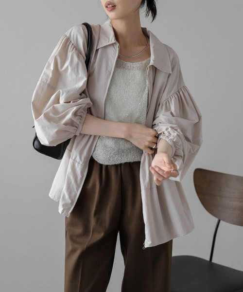 BEARDSLEY 26400円　ペプラムジップブルゾン BEARDSLEY（ビアズリー）の「ペプラムジップシャツブルゾン（ノー