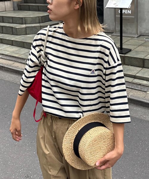 「GEVACO」 半袖Tシャツ LARGE ネイビー レディース_画像2