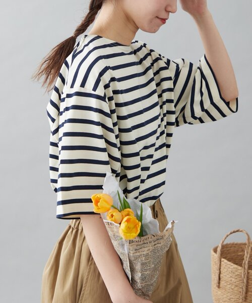 「GEVACO」 半袖Tシャツ LARGE ネイビー レディース_画像9