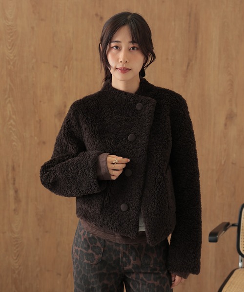 SUWDEE コート アウター wool boa wrap short coat レディース 