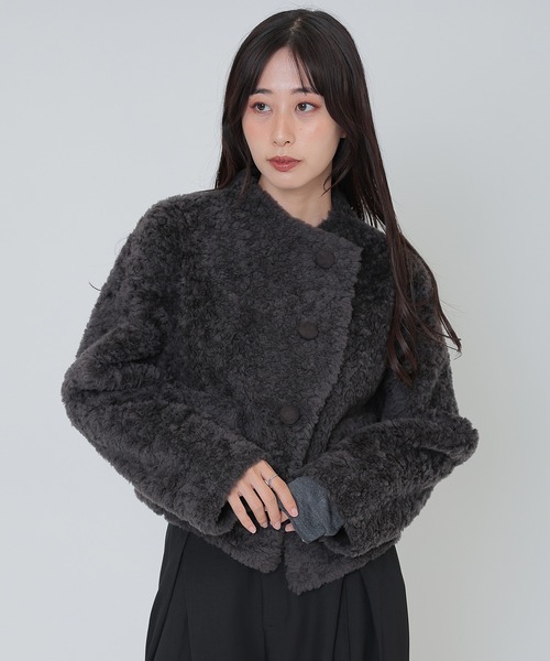 SUWDEE コート アウター wool boa wrap short coat レディース