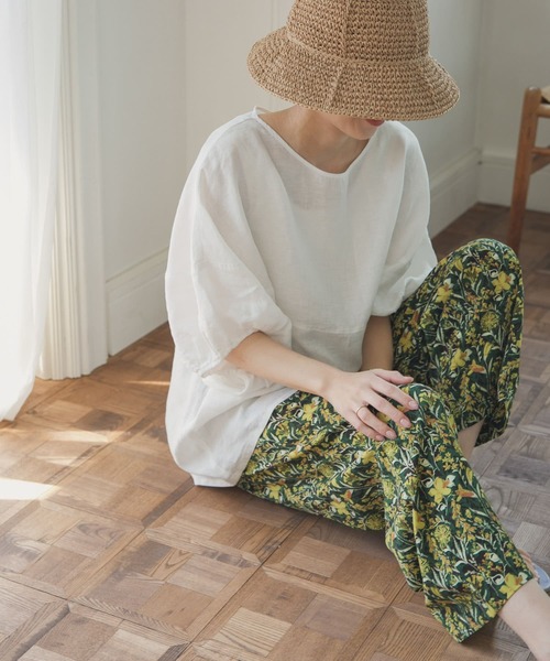 「URBAN RESEARCH DOORS」 半袖ブラウス MEDIUM ブルー レディース_画像2