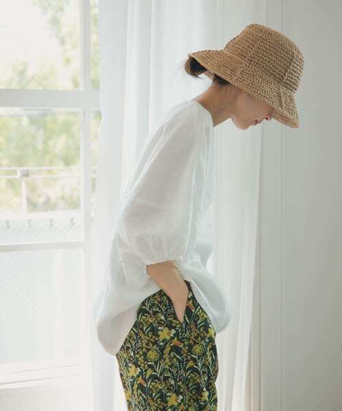 「URBAN RESEARCH DOORS」 半袖ブラウス MEDIUM ブルー レディース_画像7