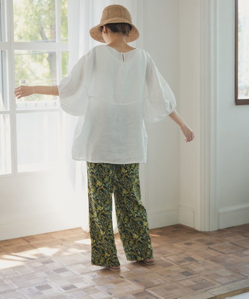 「URBAN RESEARCH DOORS」 半袖ブラウス MEDIUM ブルー レディース_画像9