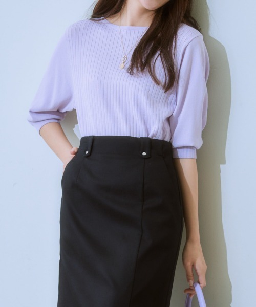 「7days Life Styling」 半袖ニット LL オフホワイト レディース_画像2