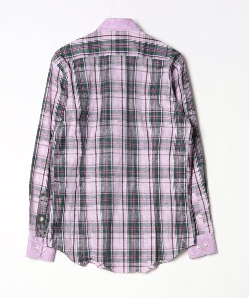 ETRO チェック柄 長袖シャツ エトロ ETRO 赤青チェック柄長袖シャツ