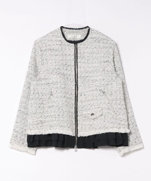 ジャケット・アウター waka H.A.K コート アウター オールフラッグツイードジップアップジャケット