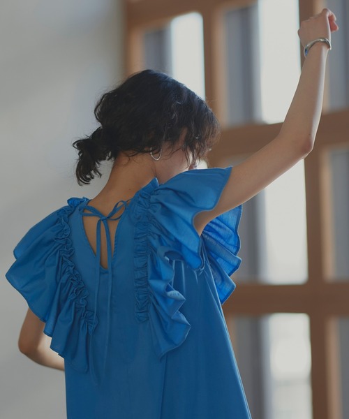 「RUIRUE BOUTIQUE」 ノースリーブワンピース LL ベージュ レディース_画像2