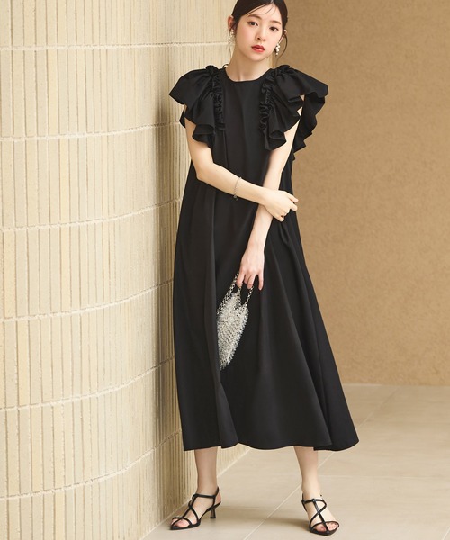 「RUIRUE BOUTIQUE」 ノースリーブワンピース LL ベージュ レディース_画像4