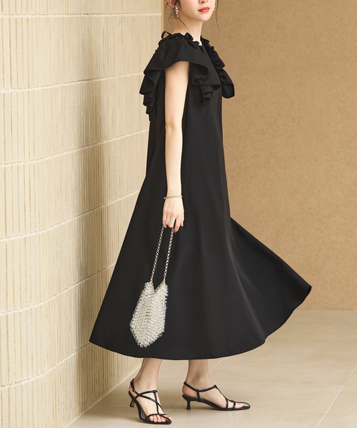 「RUIRUE BOUTIQUE」 ノースリーブワンピース LL ベージュ レディース_画像8