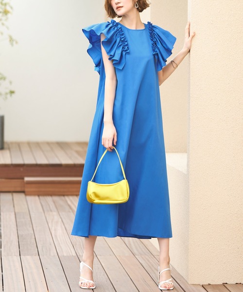 「RUIRUE BOUTIQUE」 ノースリーブワンピース LL ベージュ レディース_画像9