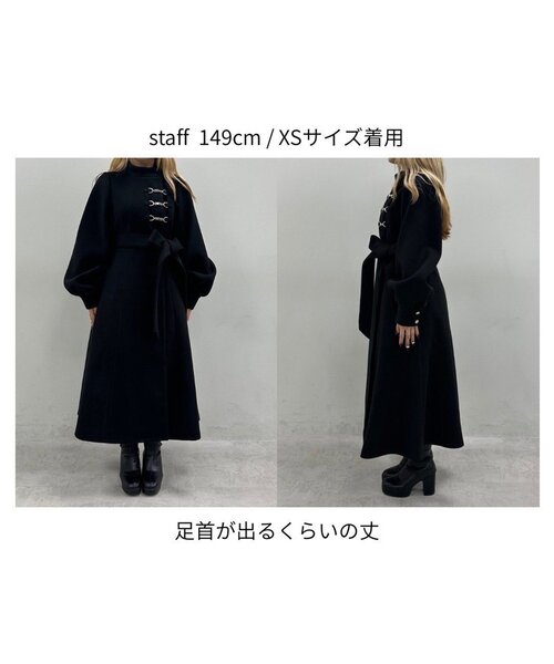 美品✨ブラックピースナウ ロングコート アシメ 着丈124㎝ 黒 2way 美品✨ブラックピースナウ ロングコート アシメ 着丈124㎝ 黒 2way 美品✨