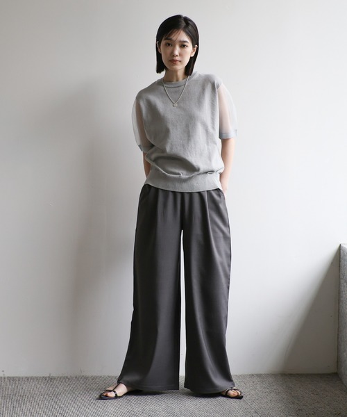 「select MOCA Et」 半袖ニット FREE グレー レディース_画像3