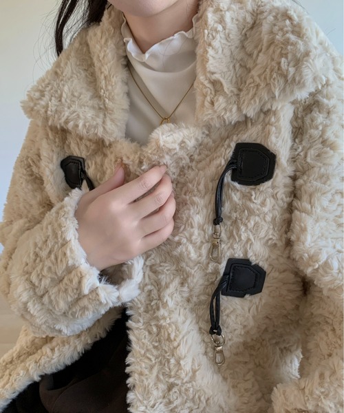 Maison Calme ダッフルコート コート オーバーサイズフェイクプードル
