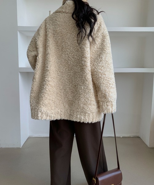 Maison Calme ダッフルコート コート オーバーサイズフェイクプードル