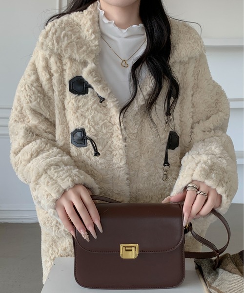 Maison Calme ダッフルコート コート オーバーサイズフェイクプードル