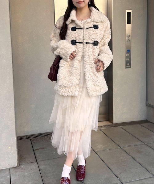 Maison Calme ダッフルコート コート オーバーサイズフェイクプードル