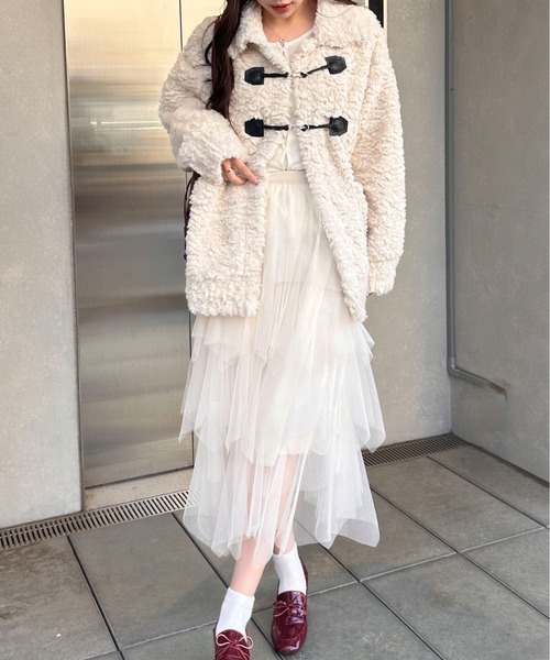 Maison Calme ダッフルコート コート オーバーサイズフェイクプードル