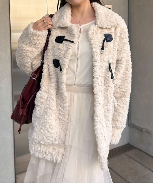 Maison Calme ダッフルコート コート オーバーサイズフェイクプードル