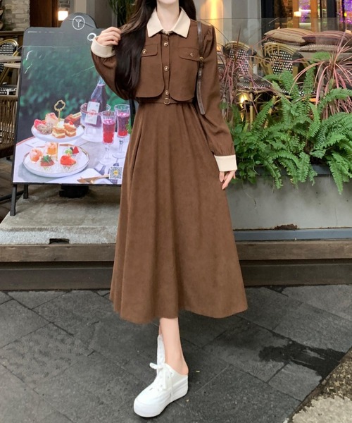 FAVORITO ワンピース 配色長袖ワンピース : ZOZOTOWN Yahoo!店 - 通販