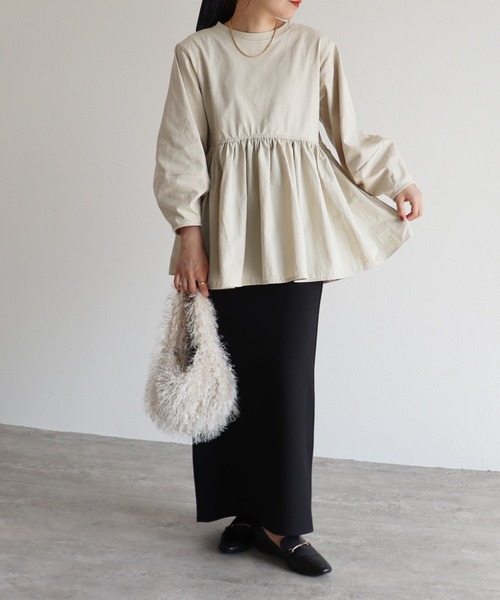 「reca」 長袖カットソー FREE ブラック レディース_画像2