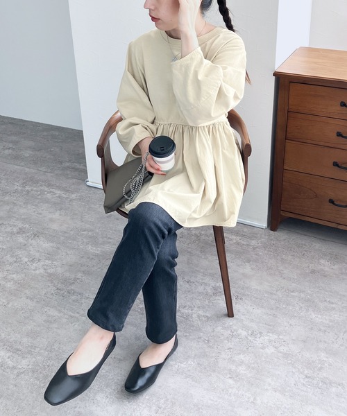 「reca」 長袖カットソー FREE ブラック レディース_画像3