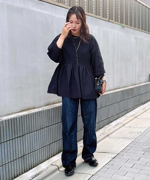 「reca」 長袖カットソー FREE ブラック レディース_画像7