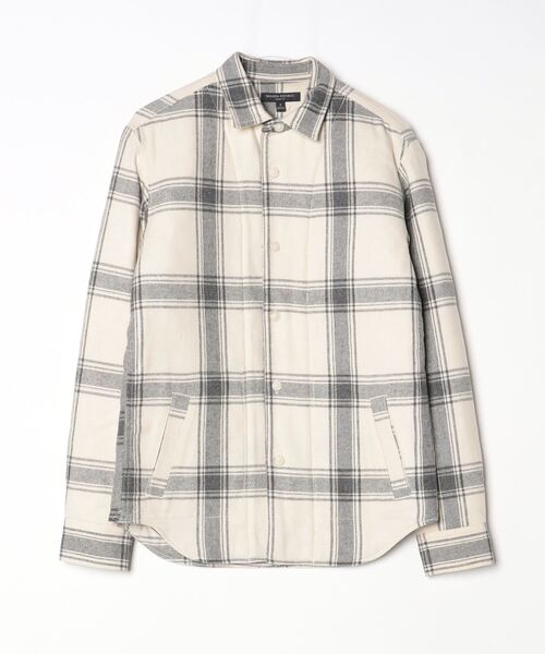 BANANA REPUBLIC」 チェック柄ジャケット S ホワイト メンズ
