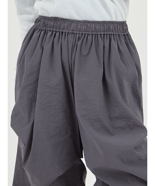 emmi ワイドパンツ パンツ ランダムタックナイロンワークパンツ